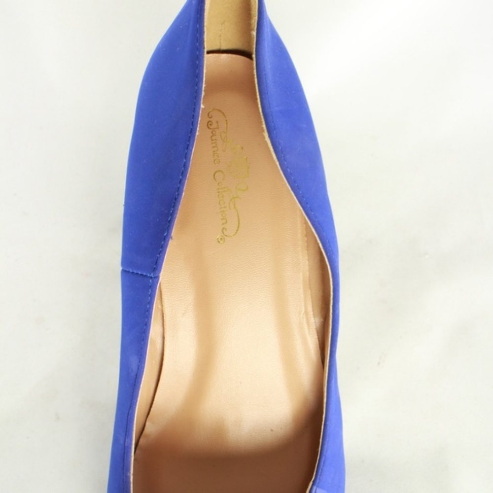 New JOURNEE COLLECTION Blue Suede Pump Heels - Picture 7 of 8